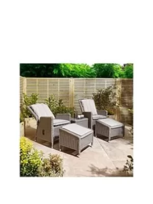 Image of Rowlinson Prestbury Reclining Lounger Set (Natural Stone)