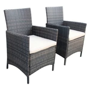 Image of Charles Bentley Napoli Pair of Rattan Garden Armchairs