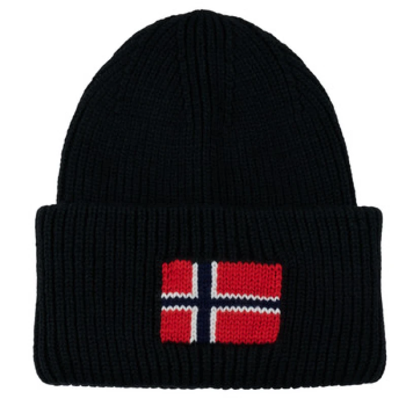Image of Napapijri Logo Beanie Black Men ONE SIZE