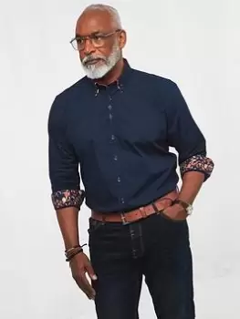 Image of Joe Browns Delightful Double Collar Shirt - Blue Size S, Men