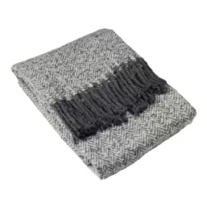 Image of Weaver Herringbone Throw Grey
