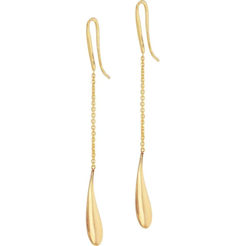 Image of Be You 9ct Gold Teardrop Drop Earrings Yellow Gold female One Size