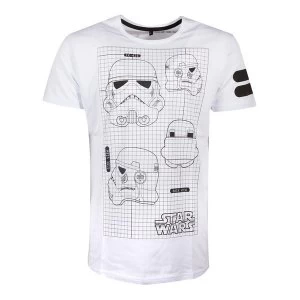 Image of Star Wars - Tk-421 Imperial Army Helmet Grid View Mens Medium T-Shirt - White
