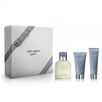 Image of Dolce & Gabbana Light Blue Pour Homme Gift Set 125ml Eau de Toilette + 75ml Aftershave Balm + 50ml Shower Gel
