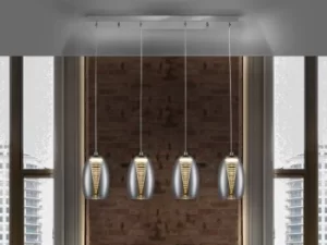 Image of Nebula Integrated LED Crystal 4 Light Bar Ceiling Pendant Chrome