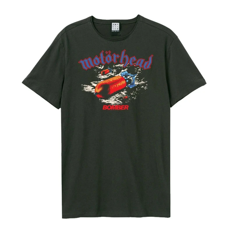 Image of Amplified Amplified Men Bomber Motorhead T-Shirt in Charcoal Size: Small Charcoal S Male 5063470090860