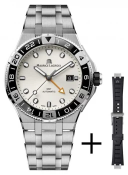 Image of Maurice Lacroix Aikon Venturer GMT 43mm White Dial Strap Watch