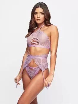 Image of Ann Summers Bodywear Lyra Crotchless Set - Bright Purple, Bright Purple Size M Women