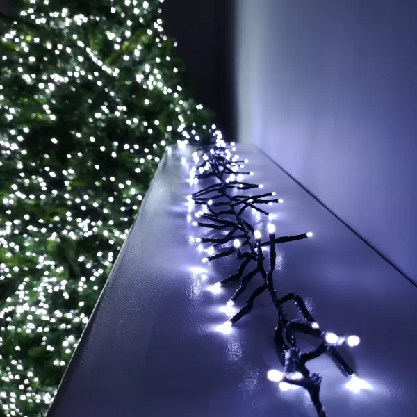 Image of 62.5m 5000 White LEDs Indoor Outdoor Cluster Christmas Lights with Timer