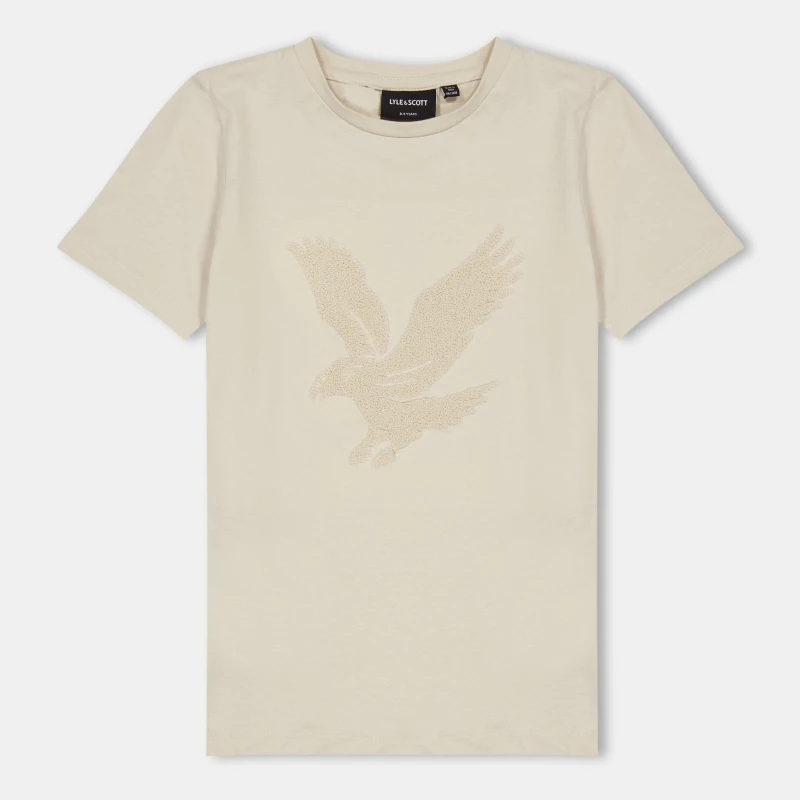 Image of Lyle and Scott Kids Big Logo Regular Fit T-Shirt Putty W503 male 8-9Y