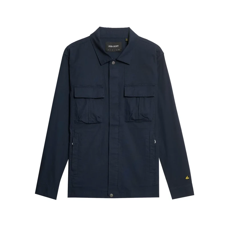 Image of Lyle & Scott Overshirt Lyle & Scott Ripstop Bleu Male S