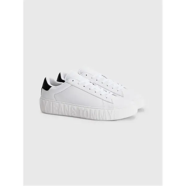 Image of Tommy Jeans Logo Chunky Trainers - White 7