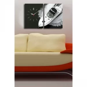 Image of 2P3040CS-122 Multicolor Decorative Canvas Wall Clock (2 Pieces)