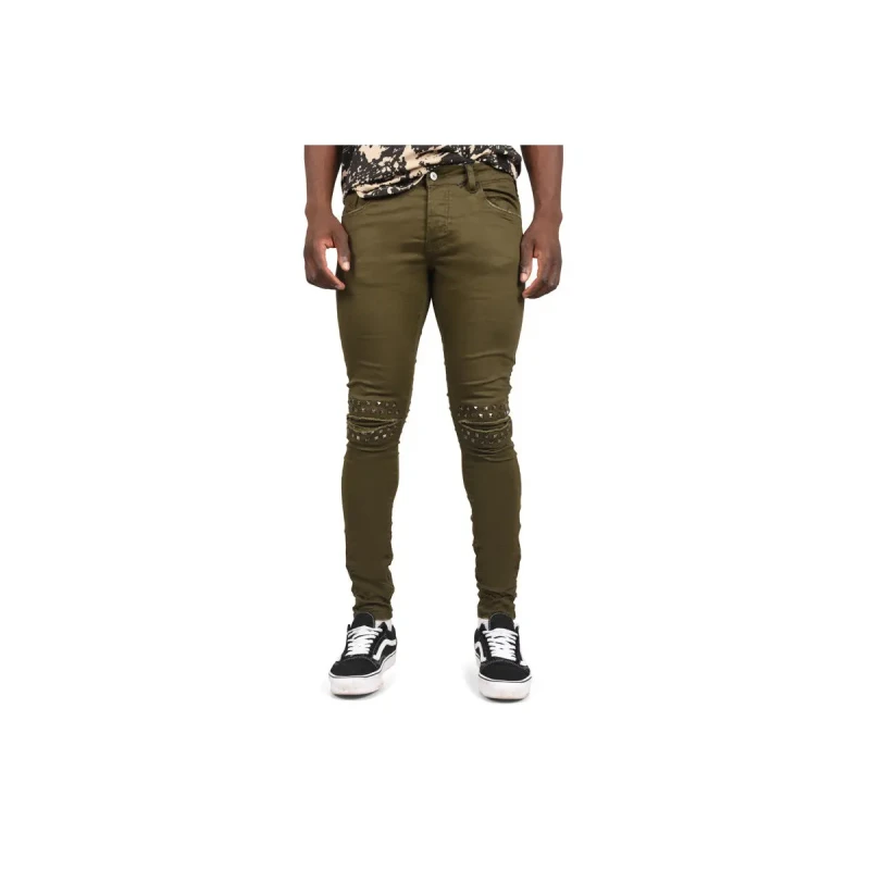 Image of Project X Paris Studded skinny Trousers Project X Paris Vert Male 34
