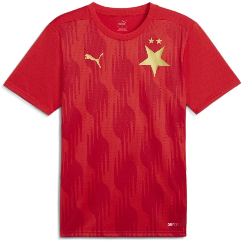 Image of Puma Slavia Prague Pre Match Shirt 2024 2025 Adults - Red Red S