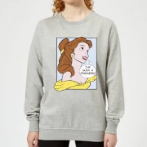 Image of Disney Beauty And The Beast Princess Pop Art Belle Womens Sweatshirt - Grey - M