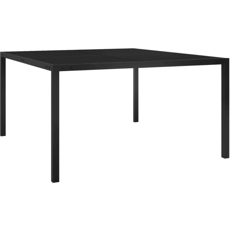 Image of VIDAXL Garden Table 130x130x72cm Black Steel and Glass Vidaxl 8720286146378