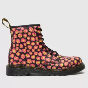 Image of Dr Martens Black & Pink 1460 Girls Junior Boots
