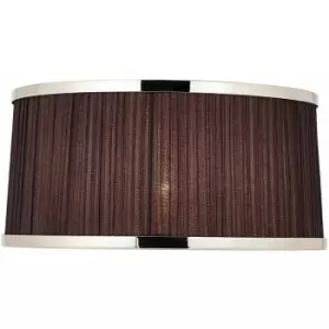 Image of 13' Luxury Round Tapered Lamp Shade Black Pleated Organza Fabric & Antique Brass