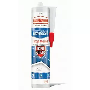 Image of Unibond Shower Bathroom and Kitchen Triple Protect ion White Anti-Mould Sealant 300ml