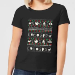 Image of Nightmare Before Christmas Jack Sally Zero Faces Womens T-Shirt - Black - XXL
