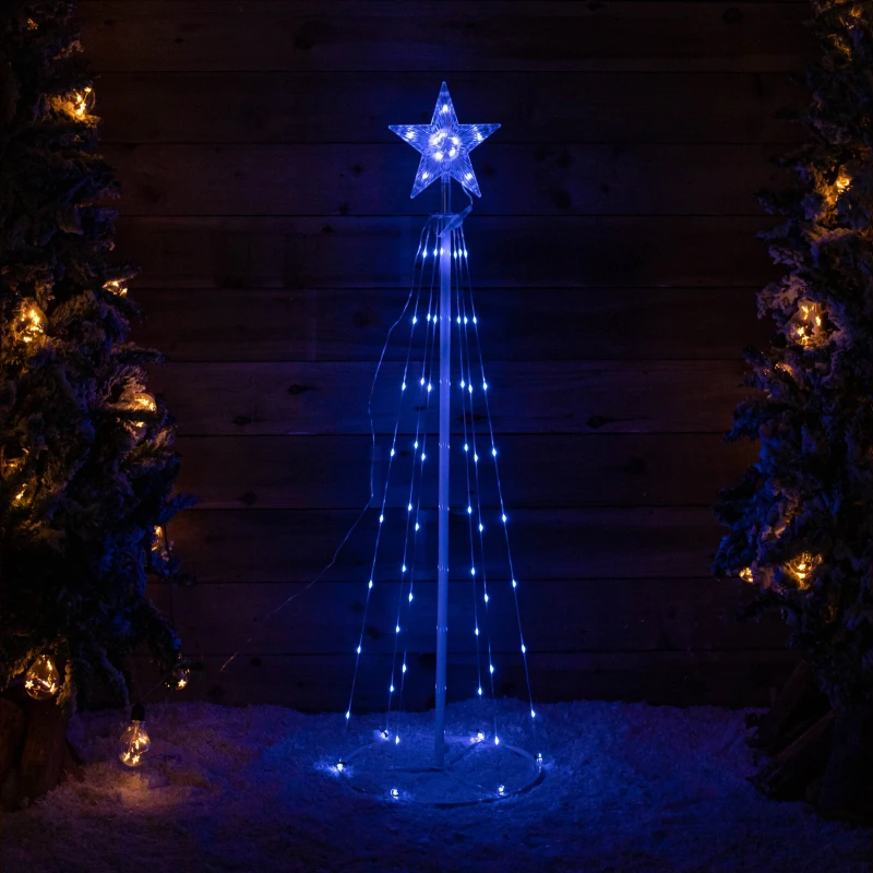 Image of 1.8m Light up Smart Christmas Cone Tree with Multi-Action RGB LEDs