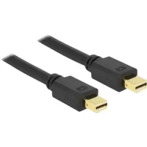 Image of Delock Mini DisplayPort Cable Mini DisplayPort plug, Mini DisplayPort plug 1.50 m Black 83474 gold plated connectors DisplayPort cable