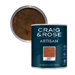 Image of Craig & Rose Artisan Rust Textured Effect Matt Topcoat Special Effect Paint, 750Ml