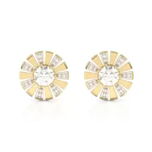 Image of JG Fine Jewellery 9ct Gold Diamond & White Topaz Sunray Stud Earrings