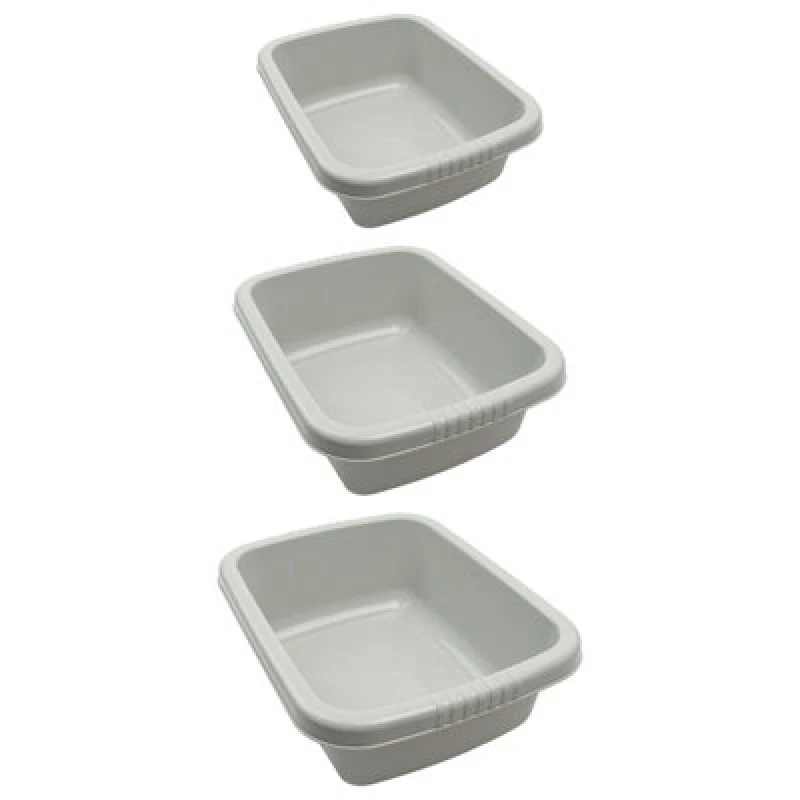 Image of Jvl Plastic Washing Up Cleaning Bowls, Nestable, Set Of 3, 5.5L, 9.5L, 15.5L