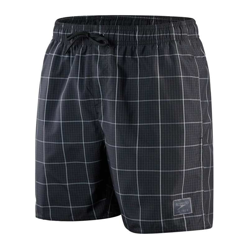 Image of Speedo Check Leisure Swim Shorts - Black XS