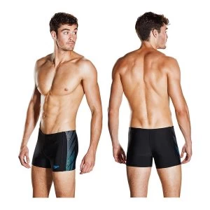 Image of Speedo Placement Panel Aquashort Black/Grey/Blue 32"