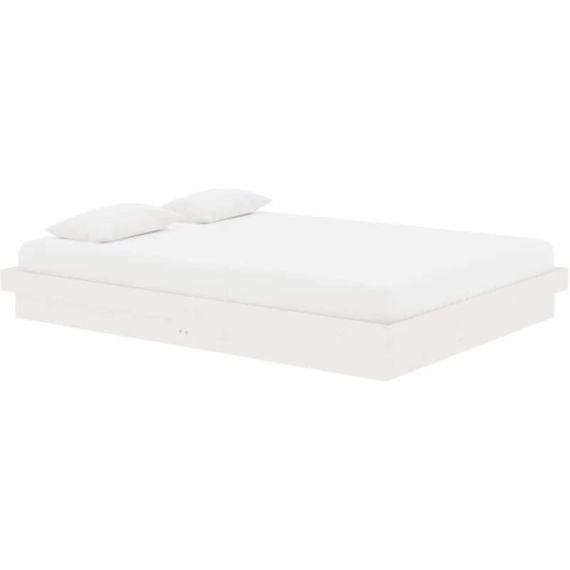 Image of VIDAXL Bed Frame without Mattress White Solid Wood 140x190cm Vidaxl 8720287067047