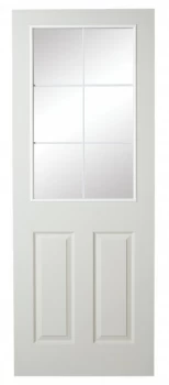 Image of Wickes 6 Light Internal White Glazed Primed Grained Moulded Door - 1981 x 838mm