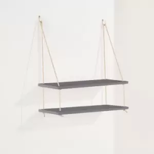 Image of Thames Double Rope Shelf, Grey Effect Foil Finish