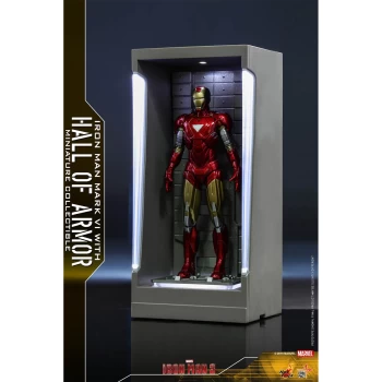 Image of Hot Toys Marvel Miniature Figure: Iron Man 3 - Iron Man Mark 6 (with Hall of Armor)