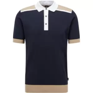 Image of BOSS Boss Tadini Knitted Polo Shirt Mens - Blue