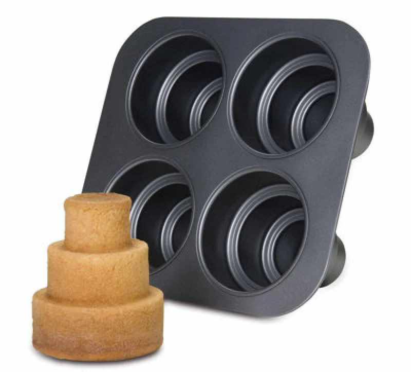 Image of Chicago Metallic Non-Stick Multi-Tier Cake Pan Grey