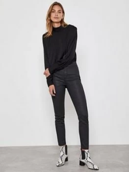 Image of Mint Velvet Ohio Coated Sculpt Jegging - Black