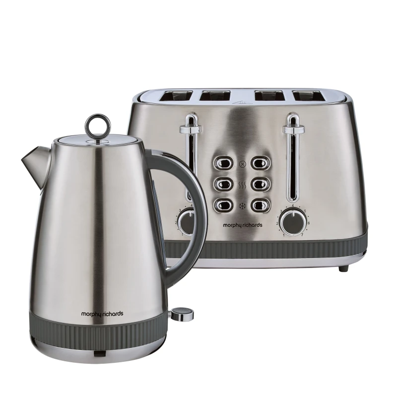 Image of Morphy Richards Mexborough Kettle & Toaster Bundle Grey Grey One Size Unisex 5056765430656