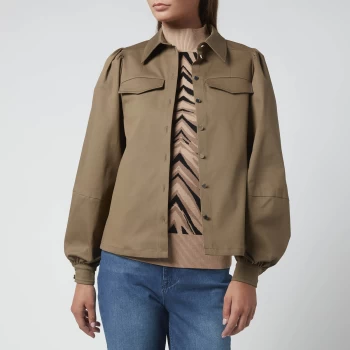 Image of Ted Baker Womens Damarii Utility Shirt - Khaki - UK 8