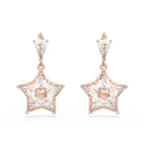 Image of Stella Drop Kite Cut Star White Rose Gold-tone Plated Earrings 5645466