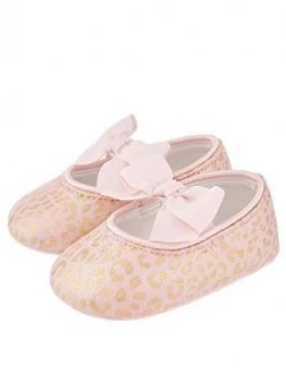 Image of Monsoon Baby Girls Leonie Leopard Bootie - Pale Pink
