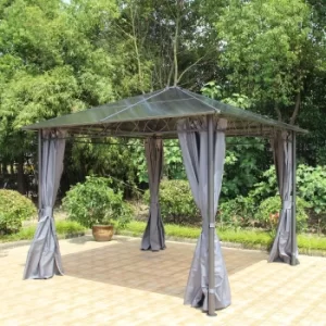 Image of Zurich Polycarbonate 3m x 3m Grey Gazebo Grey