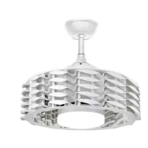 Image of Cristal Record Alum DC LED Ceiling Fan 24W CCT White