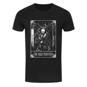 Image of Deadly Tarot Mens The High Priestess T-Shirt (L) (Black)