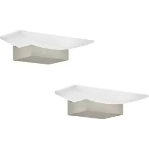 Image of 2 PACK Wall Light Colour Satin Nickel Shade Satined Plastic LED 1x5.6W Included