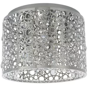 Image of Flush Ceiling Mount Light Chrome & K5 Crystal Gorgeous Round Modern Lamp Shade