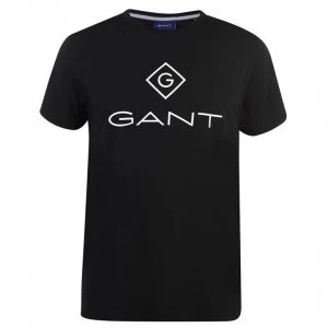 Image of Gant Short Sleeve New Logo T Shirt - Black 005