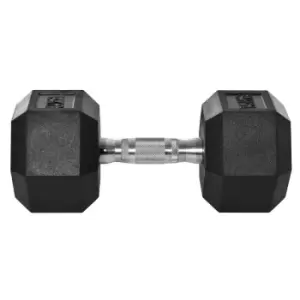 Image of Homcom 15Kg Single Rubber Hex Dumbbell Portable Hand Weights Home Gym